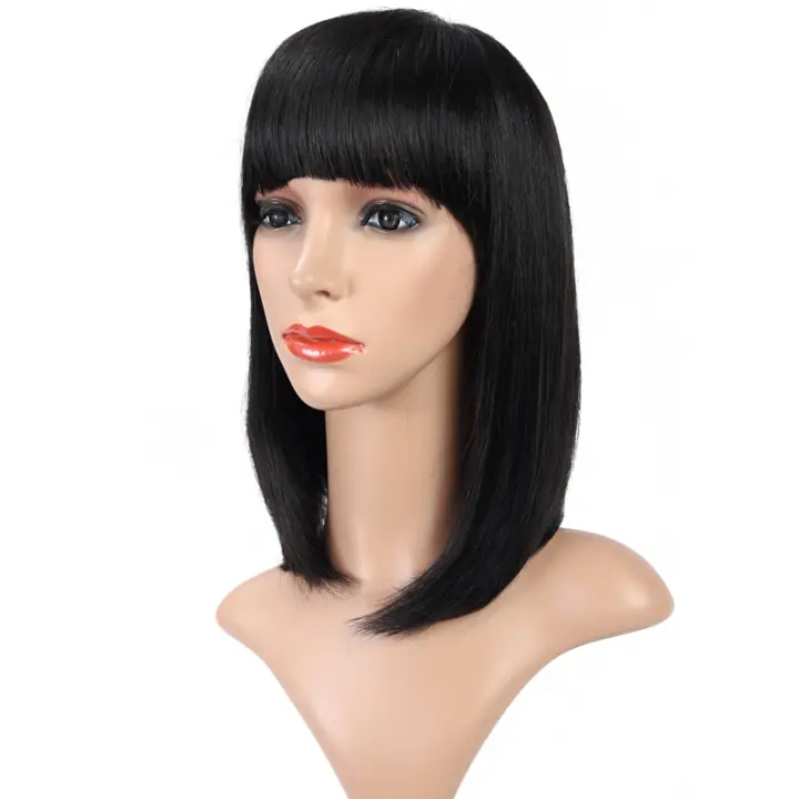 Straight Blunt Bob Wig with Fringe