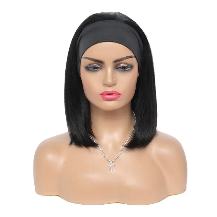 Perruque bob headband lisse soyeuse