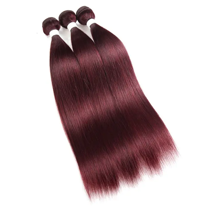 Burgundy 99J Straight Human Hair Bundle