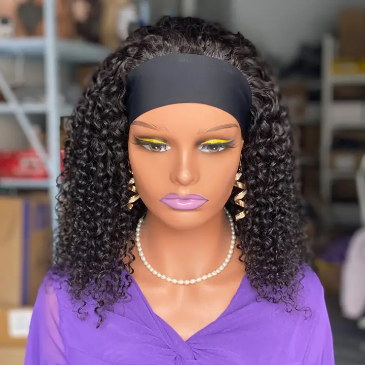 Perruque headband Kinky Curly, 16 pouces