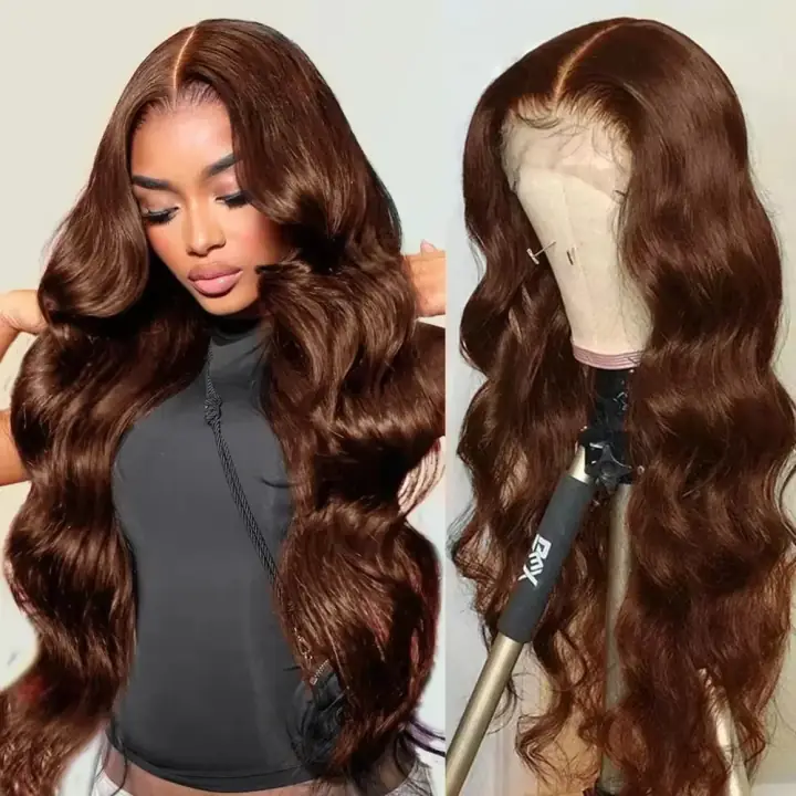 Chocolate Brown Body Wave HD Lace Front Wig