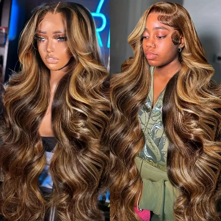 Honey Highlight Body Wave HD Lace Front Wig